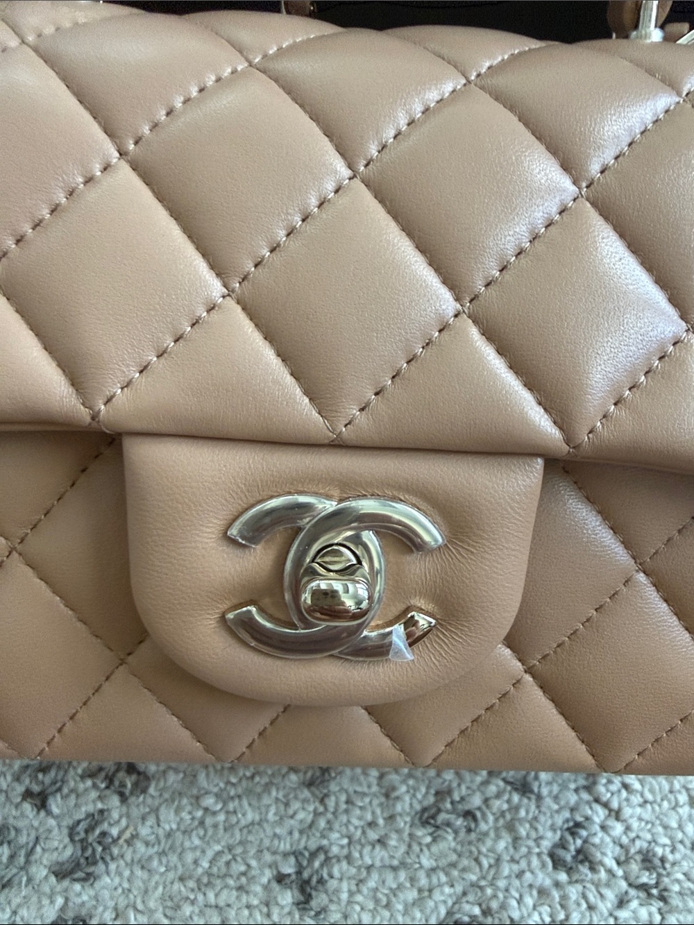 Chanel Mini Rectangle Top Handle in dark beige. - Picture 2 of 10